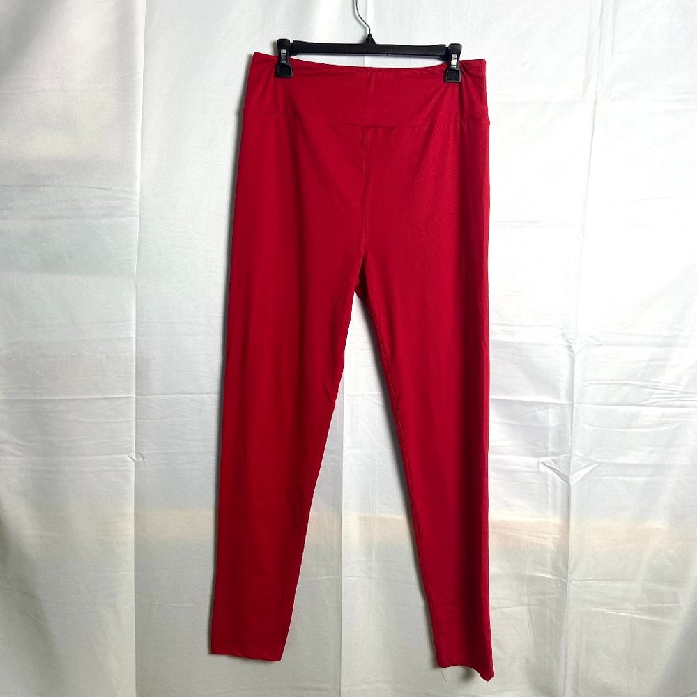 lularoe tall & curvy solid color bright red leggings